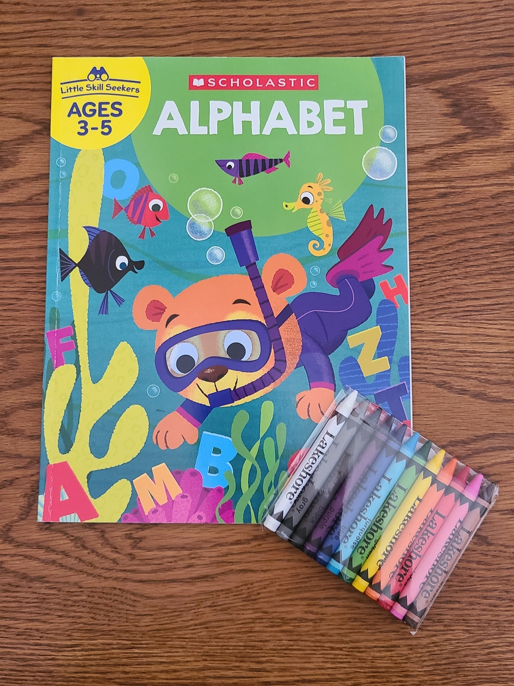 Scholastic Alphabet Activity Book With Crayons